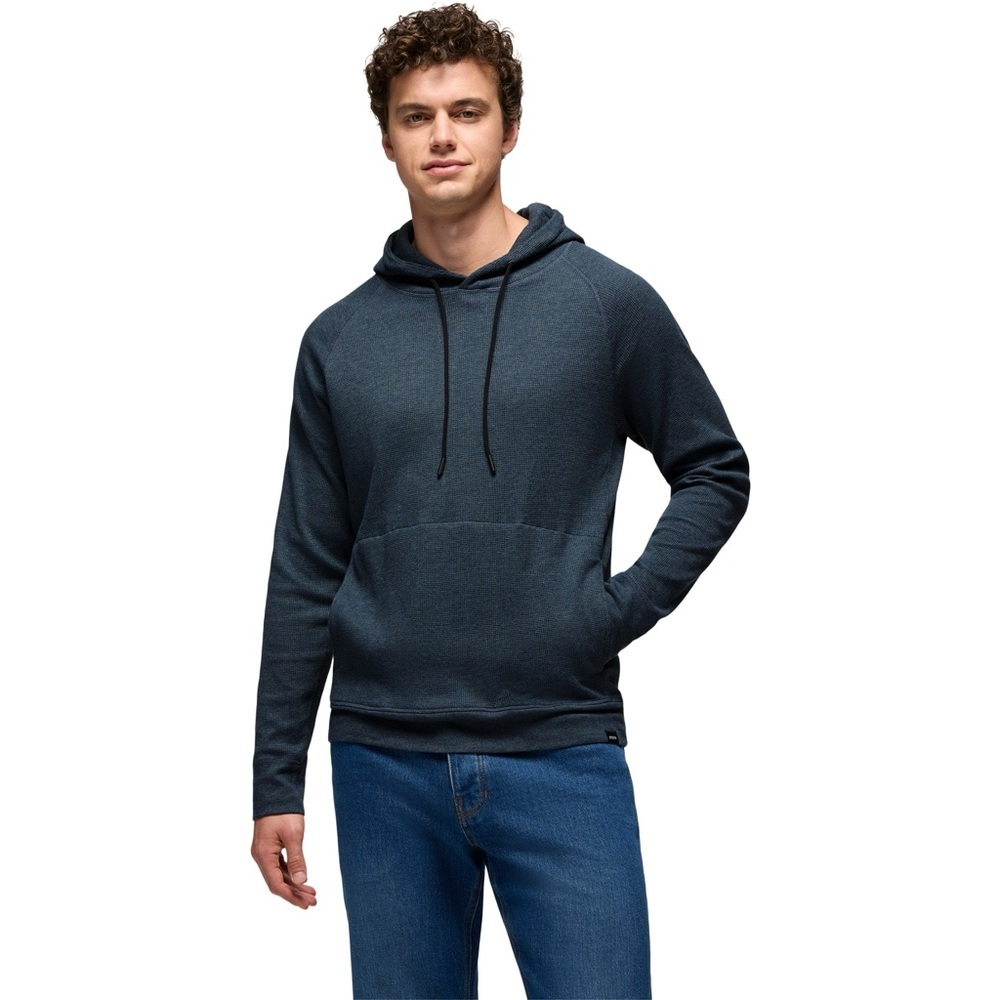 NWT Men's PrAna XL ST Waffled Touchstone Hoodie in Stormy Night Heather